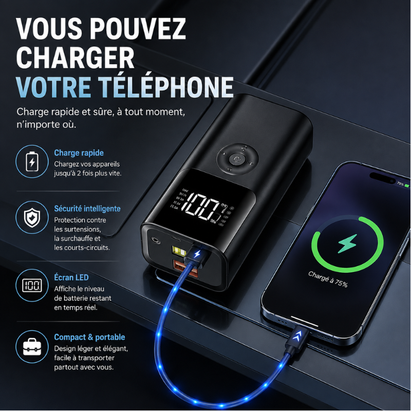 Démarreur 4-en-1 avec Gonfleur Intelligent