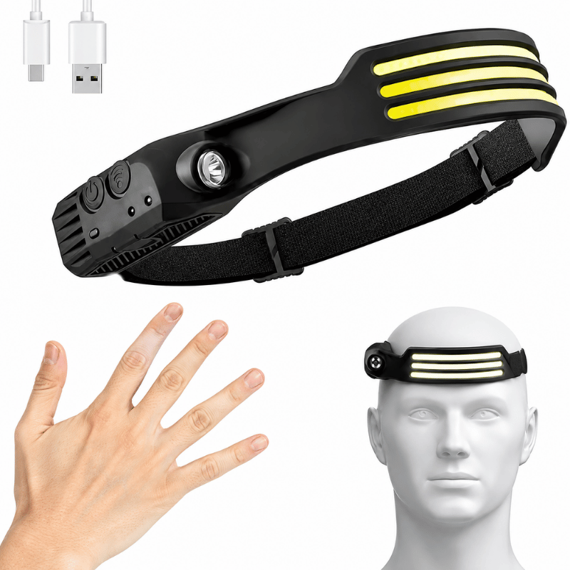 ampe frontale LED super lumineuse avec 5 modes, étanche IPX5 pour la course, la randonnée et le camping – Puissante, grand angle de 230 °