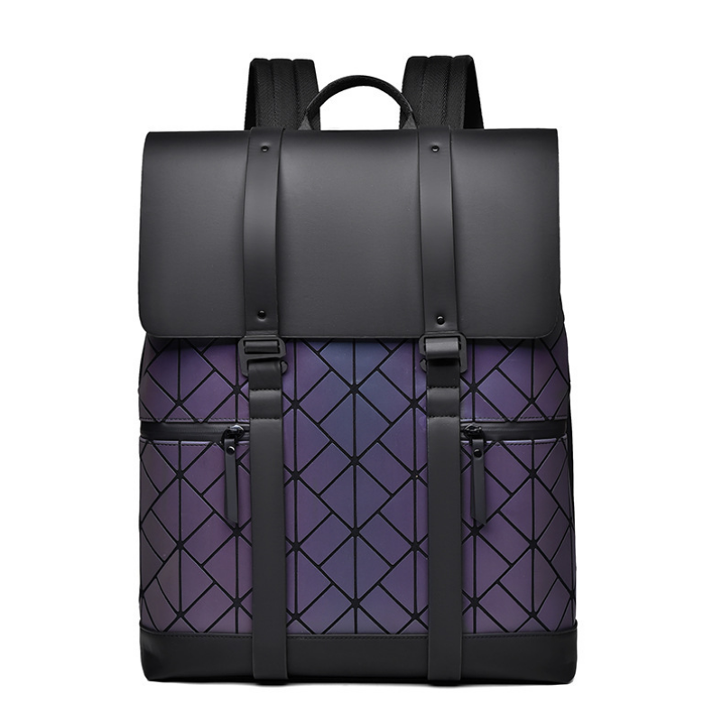 Sac à Dos Unisexe à Carreaux Gris