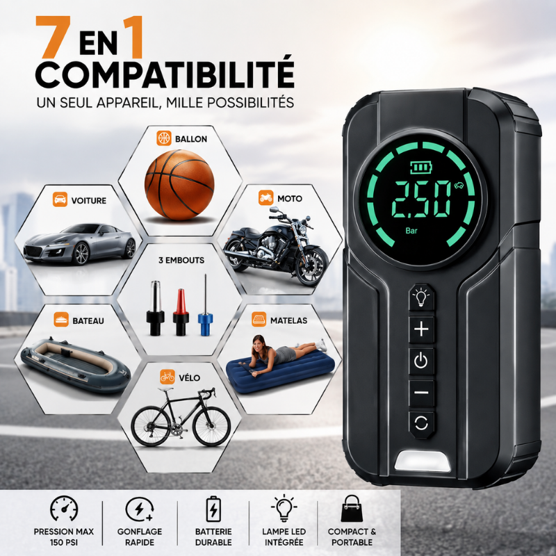 Démarreur 4-en-1 avec Gonfleur Intelligent
