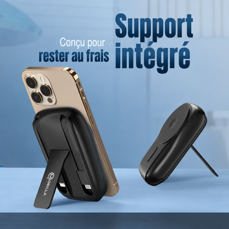 Power Bank magnétique 10 000 mAh – Recharge sans fil rapide 15 W