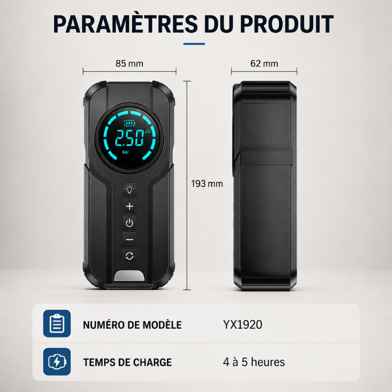 Démarreur 4-en-1 avec Gonfleur Intelligent