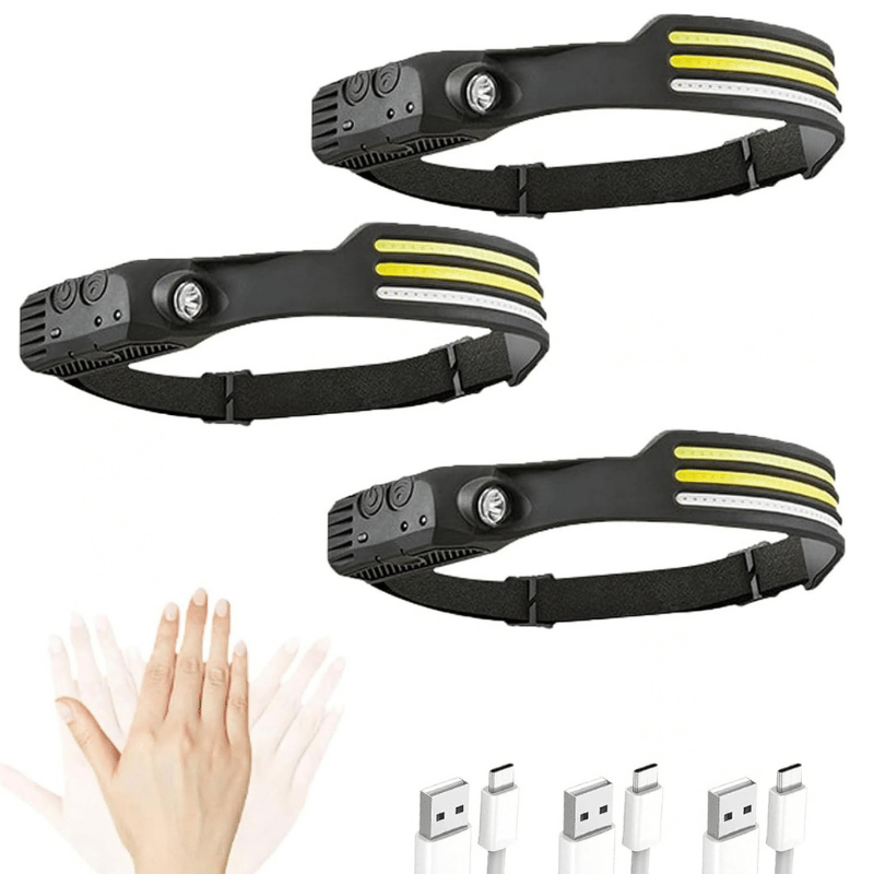 ampe frontale LED super lumineuse avec 5 modes, étanche IPX5 pour la course, la randonnée et le camping – Puissante, grand angle de 230 °