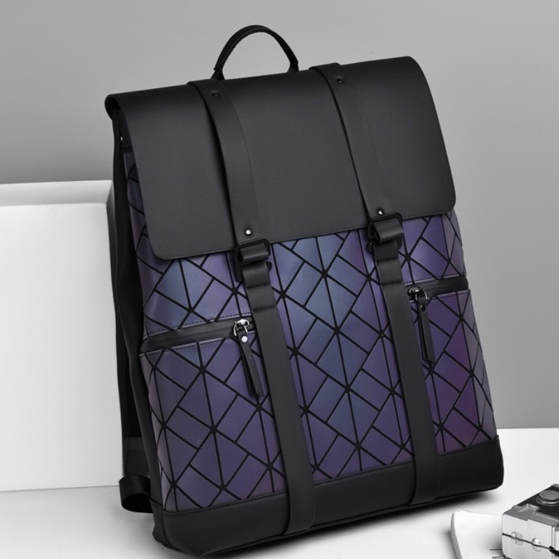 Sac à Dos Unisexe à Carreaux Gris