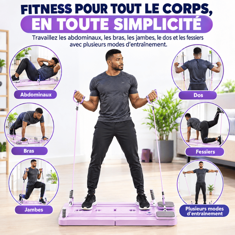 Planche Pilates Multifonction 4-en-1 | Fitness Maison