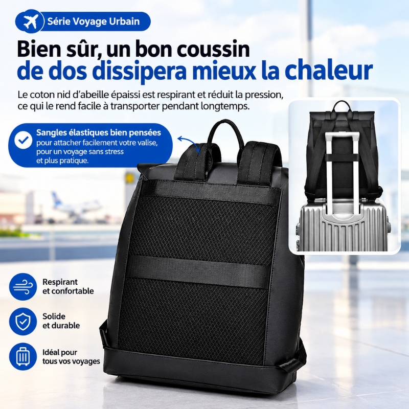 Sac à Dos Unisexe à Carreaux Gris